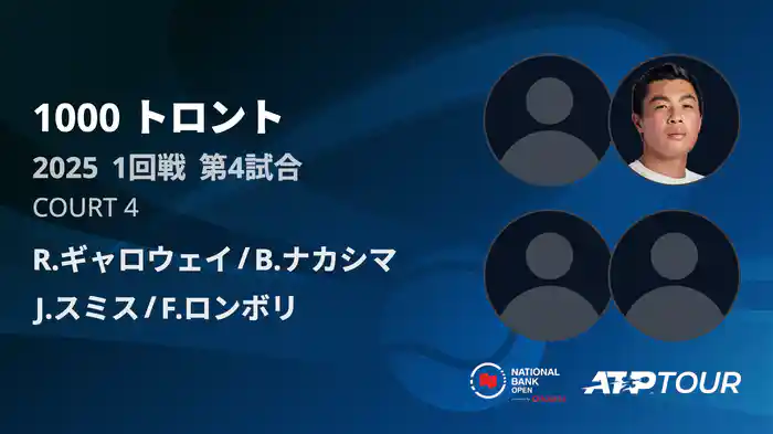 1000 トロント ダブルス1回戦 R.ギャロウェイ/B.ナカシマ VS J.スミス/F.ロンボリ フルマッチ [ATPツアー 2025]