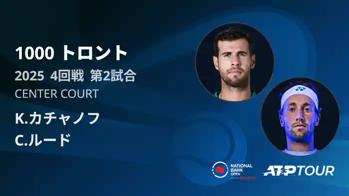 1000 トロント シングルス4回戦 K.カチャノフ VS C.ルード フルマッチ [ATPツアー 2025]