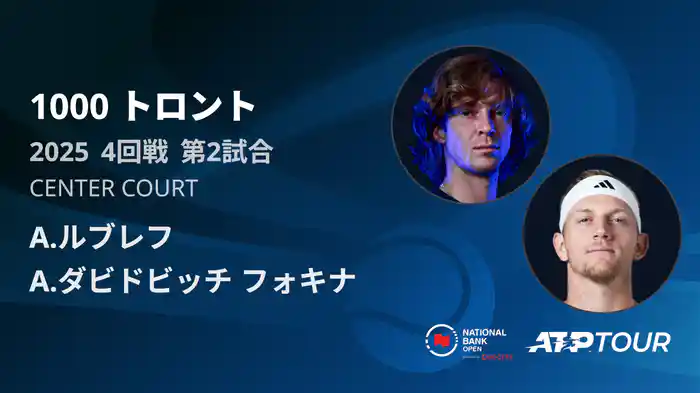 1000 トロント シングルス4回戦 A.ルブレフ VS A.ダビドビッチ フォキナ フルマッチ [ATPツアー 2025]