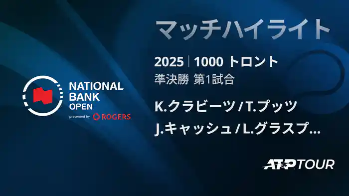 1000 トロント ダブルス準決勝 K.クラビーツ/T.プッツ VS J.キャッシュ/L.グラスプール マッチハイライト [ATPツアー 2025]