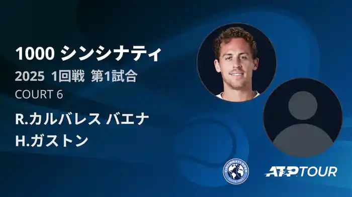 1000 シンシナティ シングルス1回戦 R.カルバレス バエナ VS H.ガストン フルマッチ [ATPツアー 2025]