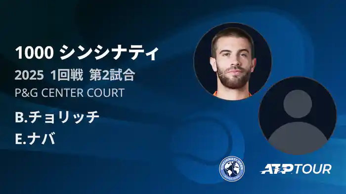 1000 シンシナティ シングルス1回戦 B.チョリッチ VS E.ナバ フルマッチ [ATPツアー 2025]