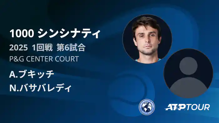 1000 シンシナティ シングルス1回戦 A.ブキッチ VS N.バサバレディ フルマッチ [ATPツアー 2025]