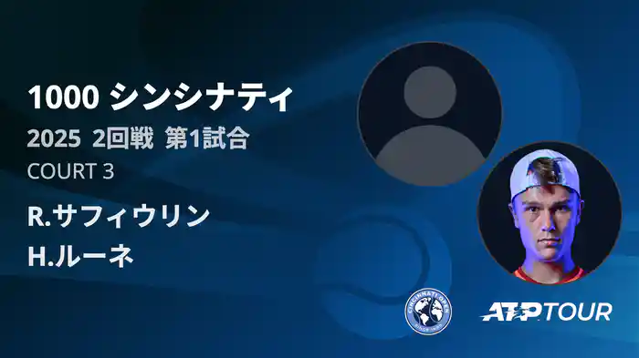 1000 シンシナティ シングルス2回戦 R.サフィウリン VS H.ルーネ フルマッチ [ATPツアー 2025]