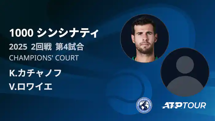 1000 シンシナティ シングルス2回戦 K.カチャノフ VS V.ロワイエ フルマッチ [ATPツアー 2025]