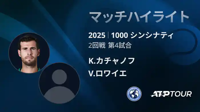 1000 シンシナティ シングルス2回戦 K.カチャノフ VS V.ロワイエ マッチハイライト [ATPツアー 2025]
