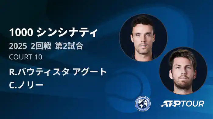 1000 シンシナティ シングルス2回戦 R.バウティスタ アグート VS C.ノリー フルマッチ [ATPツアー 2025]