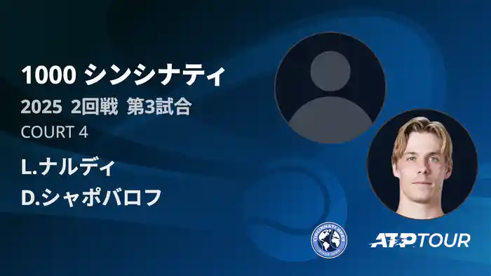 1000 シンシナティ シングルス2回戦 L.ナルディ VS D.シャポバロフ フルマッチ [ATPツアー 2025]