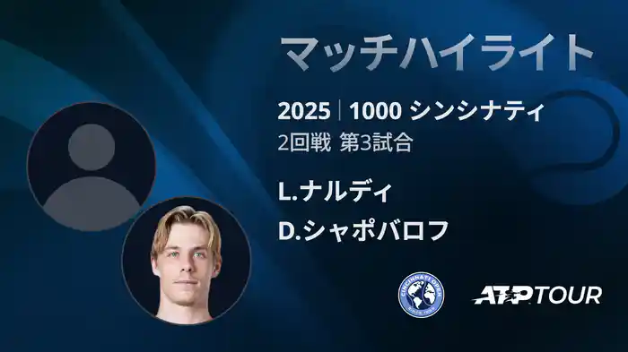 1000 シンシナティ シングルス2回戦 L.ナルディ VS D.シャポバロフ マッチハイライト [ATPツアー 2025]