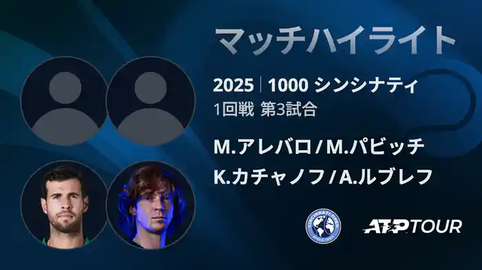 1000 シンシナティ ダブルス１回戦 M.アレバロ/M.パビッチ VS K.カチャノフ/A.ルブレフ マッチハイライト [ATPツアー 2025]
