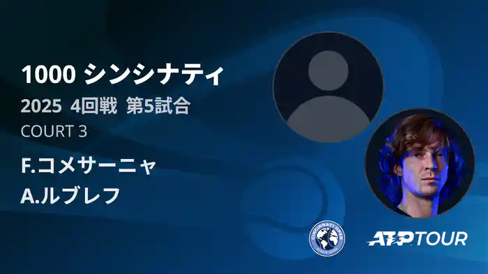 1000 シンシナティ シングルス4回戦 F.コメサーニャ VS A.ルブレフ フルマッチ [ATPツアー 2025]