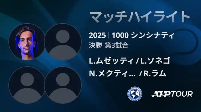 1000 シンシナティ ダブルス決勝 L.ムゼッティ/L.ソネゴ VS N.メクティッチ/R.ラム マッチハイライト [ATPツアー 2025]