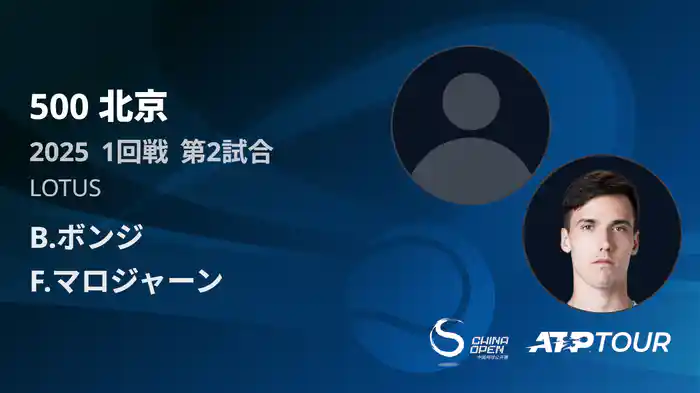 500 北京 シングルス1回戦 B.ボンジ VS F.マロジャーン フルマッチ [ATPツアー 2025]