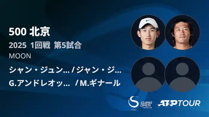 500 北京 ダブルス1回戦 シャン・ジュンチャン/ジャン・ジジェン VS G.アンドレオッツィ/M.ギナール フルマッチ [ATPツアー 2025]