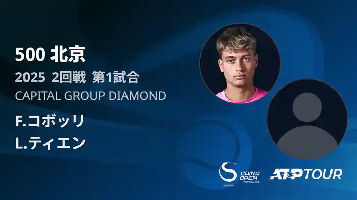 500 北京 シングルス2回戦 F.コボッリ VS L.ティエン フルマッチ [ATPツアー 2025]