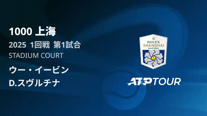 1000 上海 シングルス１回戦 ウー・イービン VS D.スヴルチナ フルマッチ [ATPツアー 2025]