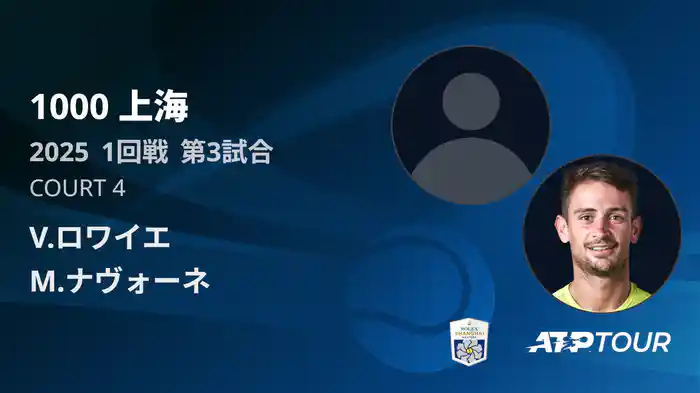 1000 上海 シングルス１回戦 V.ロワイエ VS M.ナヴォーネ フルマッチ [ATPツアー 2025]