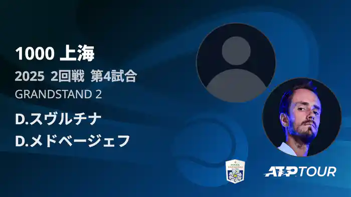 1000 上海 シングルス２回戦 D.スヴルチナ VS D.メドベージェフ フルマッチ [ATPツアー 2025]