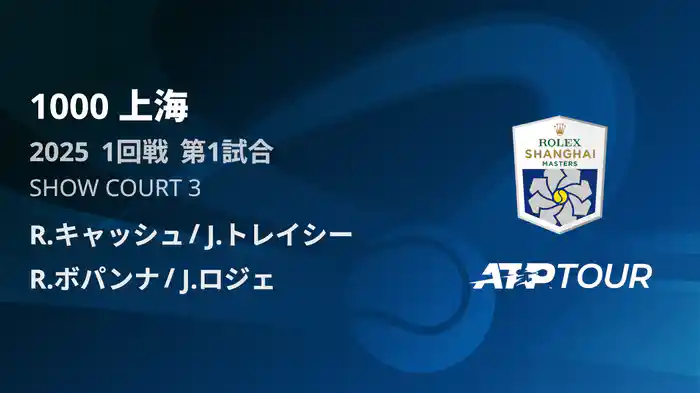 1000 上海 ダブルス１回戦 R.キャッシュ/J.トレイシー VS R.ボパンナ/J.ロジェ フルマッチ [ATPツアー 2025]