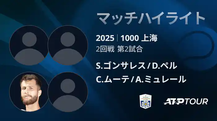 1000 上海 ダブルス２回戦 S.ゴンサレス/D.ペル VS C.ムーテ/A.ミュレール マッチハイライト [ATPツアー 2025]