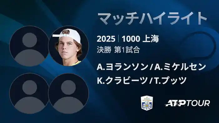 1000 上海 ダブルス決勝 A.ヨランソン/A.ミケルセン VS K.クラビーツ/T.プッツ マッチハイライト [ATPツアー 2025]