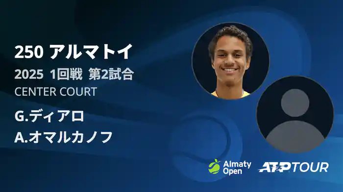 250 アルマトイ シングルス1回戦 G.ディアロ VS A.オマルカノフ フルマッチ [ATPツアー 2025]