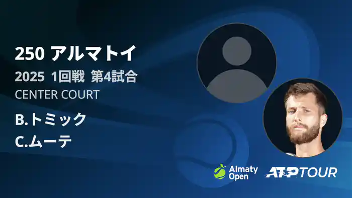 250 アルマトイ シングルス1回戦 B.トミック VS C.ムーテ フルマッチ [ATPツアー 2025]