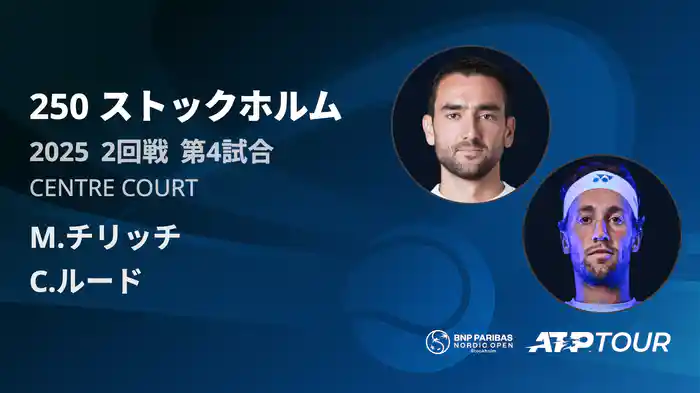 250 ストックホルム シングルス2回戦 M.チリッチ VS C.ルード フルマッチ [ATPツアー 2025]