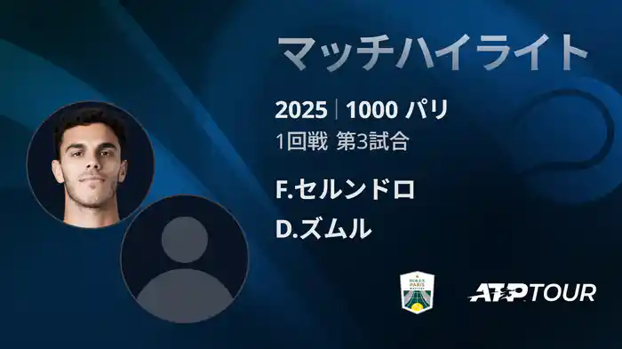 1000 パリ シングルス1回戦 F.セルンドロ VS D.ズムル マッチハイライト [ATPツアー 2025]