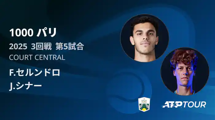 1000 パリ シングルス3回戦 F.セルンドロ VS J.シナー フルマッチ [ATPツアー 2025]