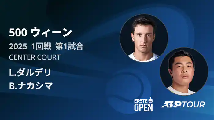 500 ウィーン シングルス1回戦 L.ダルデリ VS B.ナカシマ フルマッチ [ATPツアー 2025]