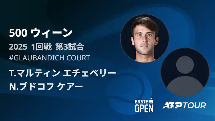 500 ウィーン シングルス1回戦 T.マルティン エチェベリー VS N.ブドコフ ケアー フルマッチ [ATPツアー 2025]