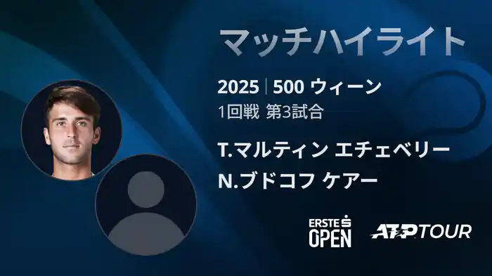 500 ウィーン シングルス1回戦 T.マルティン エチェベリー VS N.ブドコフ ケアー マッチハイライト [ATPツアー 2025]