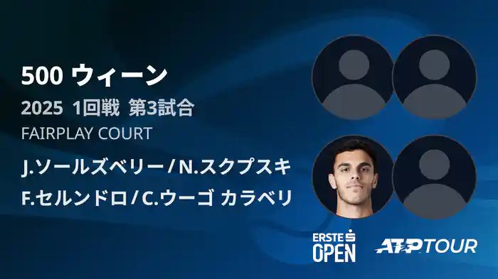 500 ウィーン ダブルス1回戦 J.ソールズベリー/N.スクプスキ VS F.セルンドロ/C.ウーゴ カラベリ マッチハイライト [ATPツアー 2025]