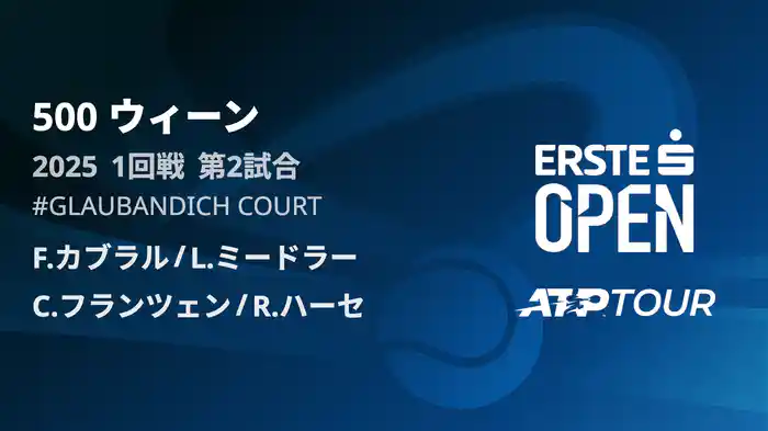 500 ウィーン ダブルス1回戦 F.カブラル/L.ミードラー VS C.フランツェン/R.ハーセ フルマッチ [ATPツアー 2025]