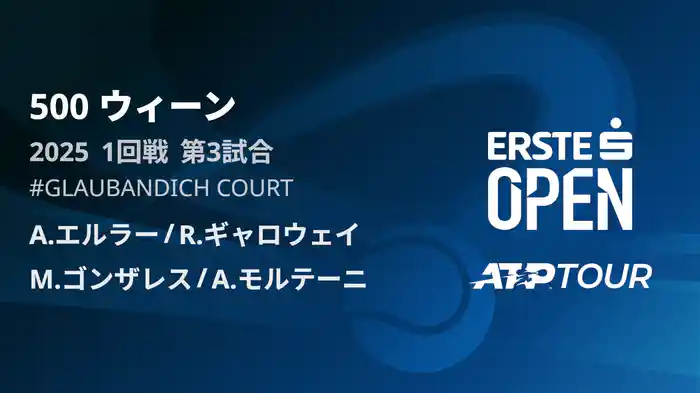 500 ウィーン ダブルス1回戦 A.エルラー/R.ギャロウェイ VS M.ゴンザレス/A.モルテーニ フルマッチ [ATPツアー 2025]