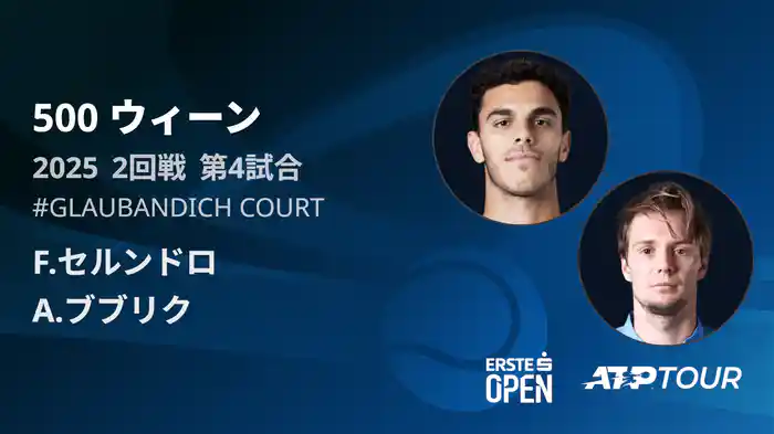 500 ウィーン シングルス2回戦 F.セルンドロ VS A.ブブリク フルマッチ [ATPツアー 2025]