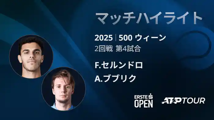 500 ウィーン シングルス2回戦 F.セルンドロ VS A.ブブリク マッチハイライト [ATPツアー 2025]