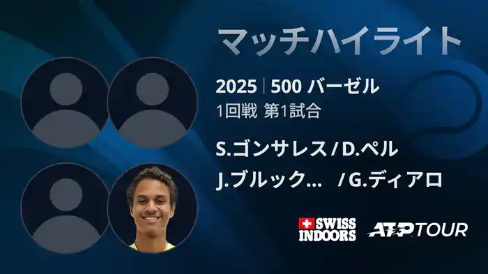 500 バーゼル ダブルス1回戦 S.ゴンサレス/D.ペル VS J.ブルックスビー/G.ディアロ マッチハイライト [ATPツアー 2025]