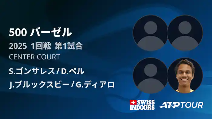 500 バーゼル ダブルス1回戦 S.ゴンサレス/D.ペル VS J.ブルックスビー/G.ディアロ フルマッチ [ATPツアー 2025]