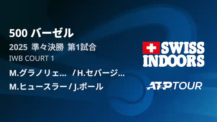500 バーゼル ダブルス準々決勝 M.グラノリェルス/H.セバージョス VS M.ヒュースラー/J.ポール フルマッチ [ATPツアー 2025]