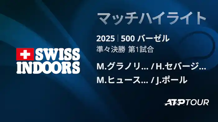 500 バーゼル ダブルス準々決勝 M.グラノリェルス/H.セバージョス VS M.ヒュースラー/J.ポール マッチハイライト [ATPツアー 2025]