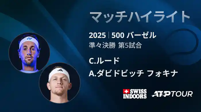 500 バーゼル シングルス準々決勝 C.ルード VS A.ダビドビッチ フォキナ マッチハイライト [ATPツアー 2025]