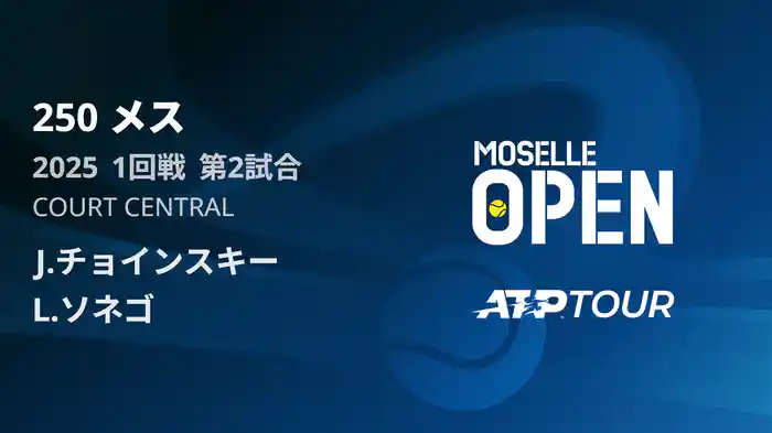 250 メス シングルス1回戦 J.チョインスキー VS L.ソネゴ フルマッチ [ATPツアー 2025]
