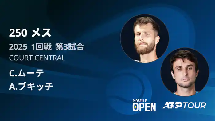 250 メス シングルス1回戦 C.ムーテ VS A.ブキッチ フルマッチ [ATPツアー 2025]