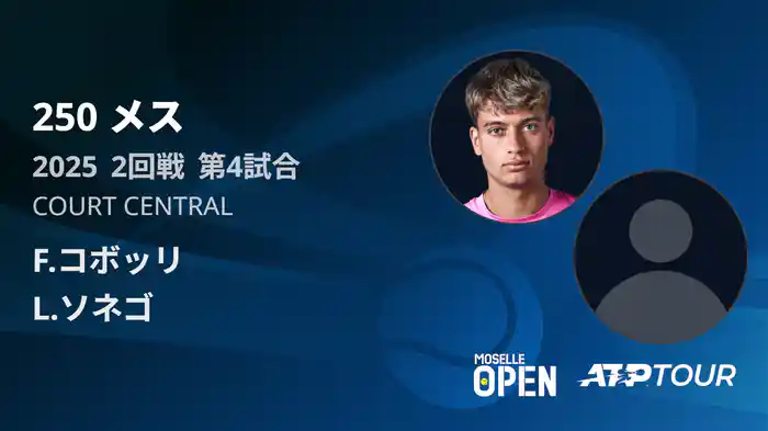 250 メス シングルス2回戦 F.コボッリ VS L.ソネゴ フルマッチ [ATPツアー 2025]