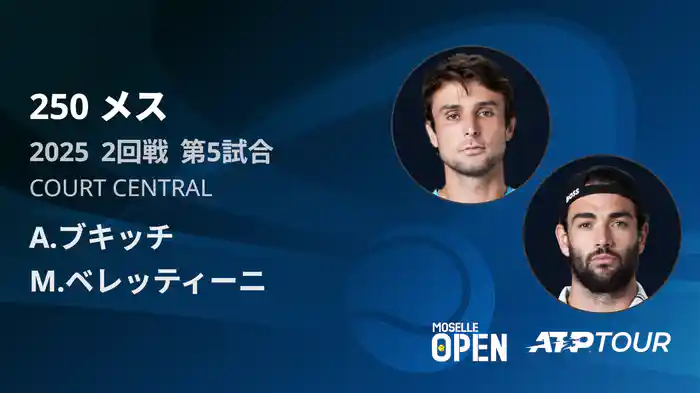 250 メス シングルス2回戦 A.ブキッチ VS M.ベレッティーニ フルマッチ [ATPツアー 2025]