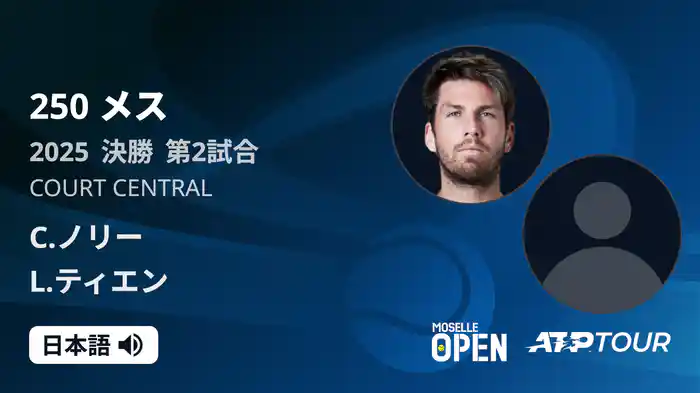 250 メス シングルス決勝 C.ノリー VS L.ティエン フルマッチ [ATPツアー 2025]