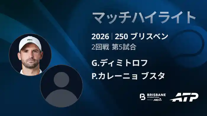 250 ブリスベン シングルス2回戦 G.ディミトロフ VS P.カレーニョ ブスタ マッチハイライト [ATPツアー 2026]
