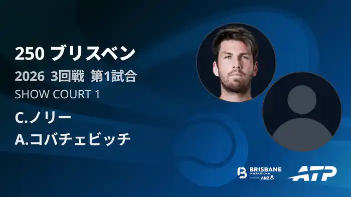 250 ブリスベン シングルス3回戦 C.ノリー VS A.コバチェビッチ フルマッチ [ATPツアー 2026]